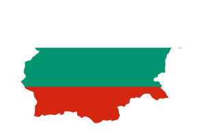 Bulgaria Map with Flag flag