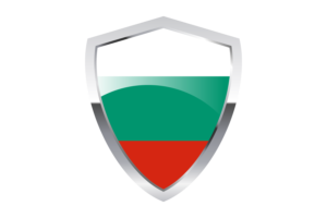 Bulgaria Flag with Pointed Triangular Shield flag