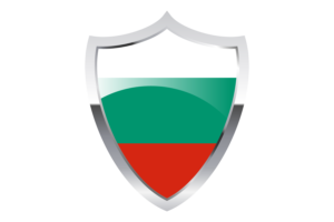 Bulgaria Flag with Medieval Heater Shield flag