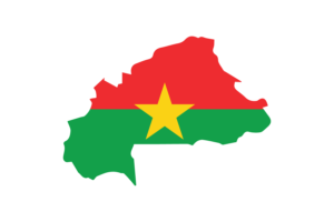 Burkina Faso Map with Flag flag