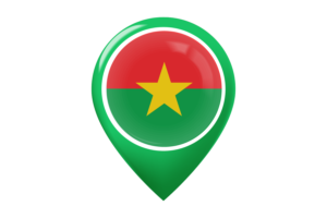 Burkina Faso Flag Map Pin Icon flag
