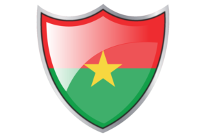 Shield with Flag of Burkina Faso flag