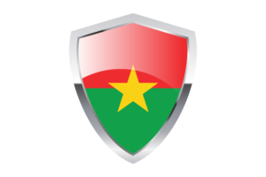Burkina Faso Flag with Pointed Triangular Shield flag