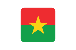 Burkina Faso Flag Square Rounded Shape flag