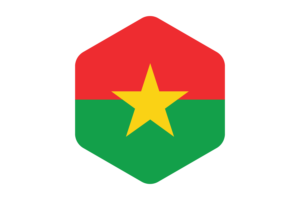 Burkina Faso Flag Rounded Hexagon Shape flag