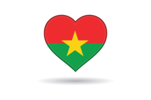 Love of Burkina Faso Heart Shape flag