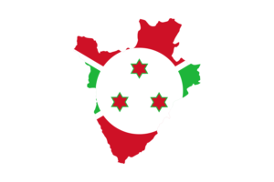 Burundi Map with Flag flag
