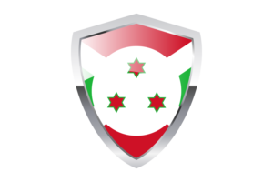 Burundi Flag with Pointed Triangular Shield flag