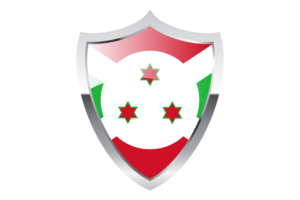 Burundi Flag with Medieval Heater Shield flag