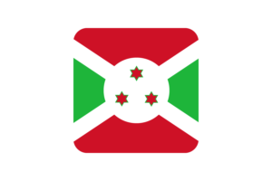 Burundi Flag Square Rounded Shape flag