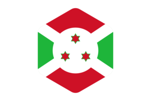 Burundi Flag Rounded Hexagon Shape flag