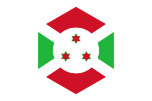 Burundi Flag Hexagon Shape flag
