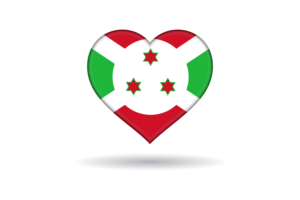 Love of Burundi Heart Shape flag