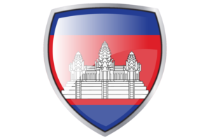 Cambodia Flag Couche Heraldic Shield flag