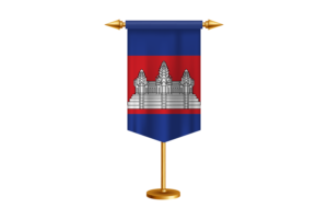 Cambodia Flag Illustration with Stand flag