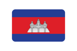 Cambodia Flag Triangle Rounded Shape flag