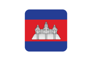 Cambodia Flag Square Rounded Shape flag