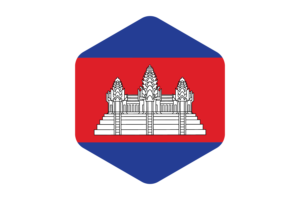 Cambodia Flag Rounded Hexagon Shape flag