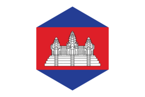 Cambodia Flag Hexagon Shape flag