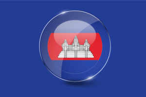 Cambodia Flag Glossy Round Button flag