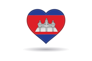 Love of Cambodia Heart Shape flag