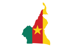 Cameroon Map with Flag flag