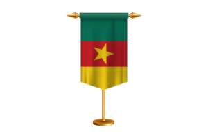 Cameroon Flag Illustration with Stand flag