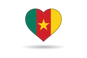 Love of Cameroon Heart Shape flag
