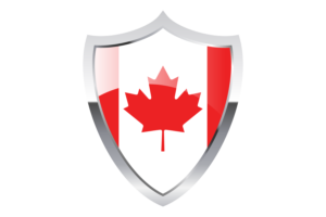 Flagge von Kanada mit mittelalterlichem Heater-Schild flag