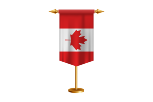 Illustration der Kanada-Flagge mit Ständer flag