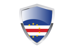Cape Verde Flag with Pointed Triangular Shield flag