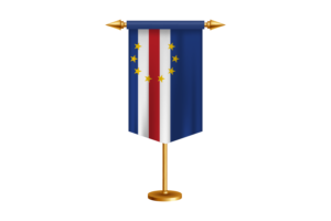 Cape Verde Flag Illustration with Stand flag