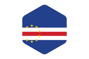 Cape Verde Flag Rounded Hexagon Shape flag