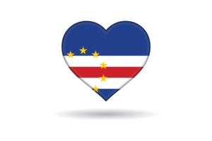 Love of Cape Verde Heart Shape flag