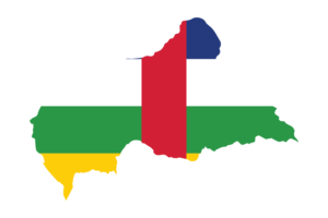 Central African Map with Flag flag