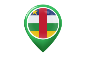 Central African Flag Map Pin Icon flag