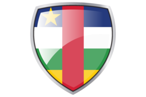 Central African Flag Couche Heraldic Shield flag