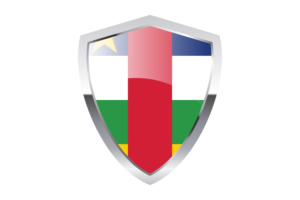 Central African Flag with Pointed Triangular Shield flag