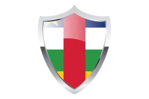 Central African Flag with Medieval Heater Shield flag