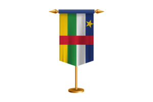 Central African Flag Illustration with Stand flag