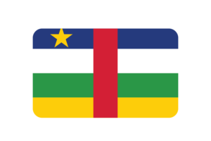 Central African Flag Triangle Rounded Shape flag