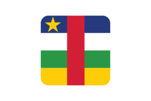 Central African Flag Square Rounded Shape flag