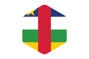 Central African Flag Rounded Hexagon Shape flag