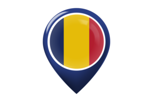 Chad Flag Map Pin Icon flag