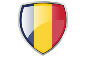 Chad Flag Couche Heraldic Shield flag