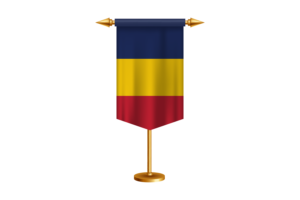 Chad Flag Illustration with Stand flag