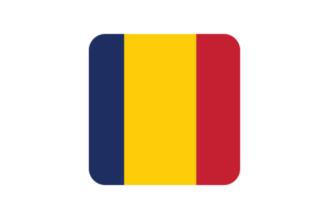 Chad Flag Square Rounded Shape flag