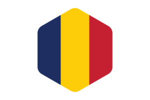 Chad Flag Rounded Hexagon Shape flag