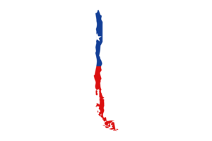 Chile Map with Flag flag