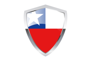 Chile Flag with Pointed Triangular Shield flag